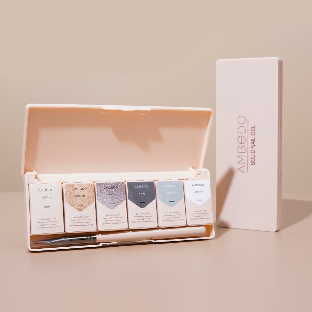 6 - Pan Solid Gel Nail Polish Palette| Bleu - Ambedo Beauty