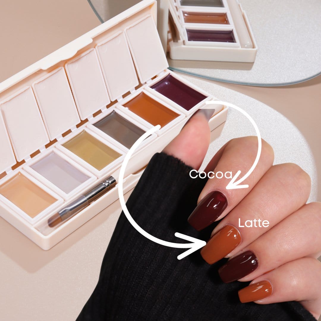 6 - Pan Solid Gel Nail Polish Palette | Earth - Ambedo Beauty