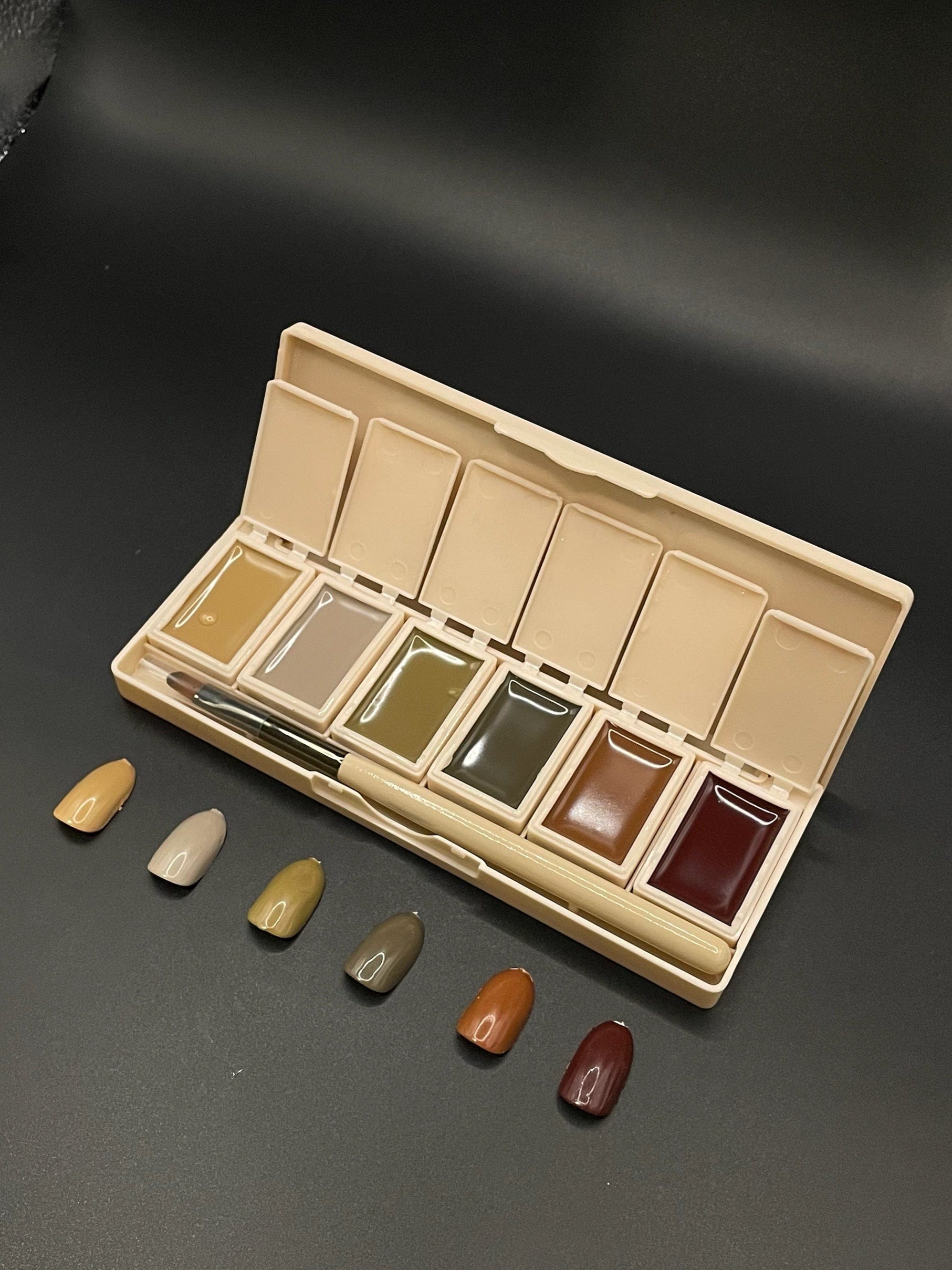Ambedobeauty Nail Polishes 6-Pan Solid Gel Nail Polish Palette | Earth