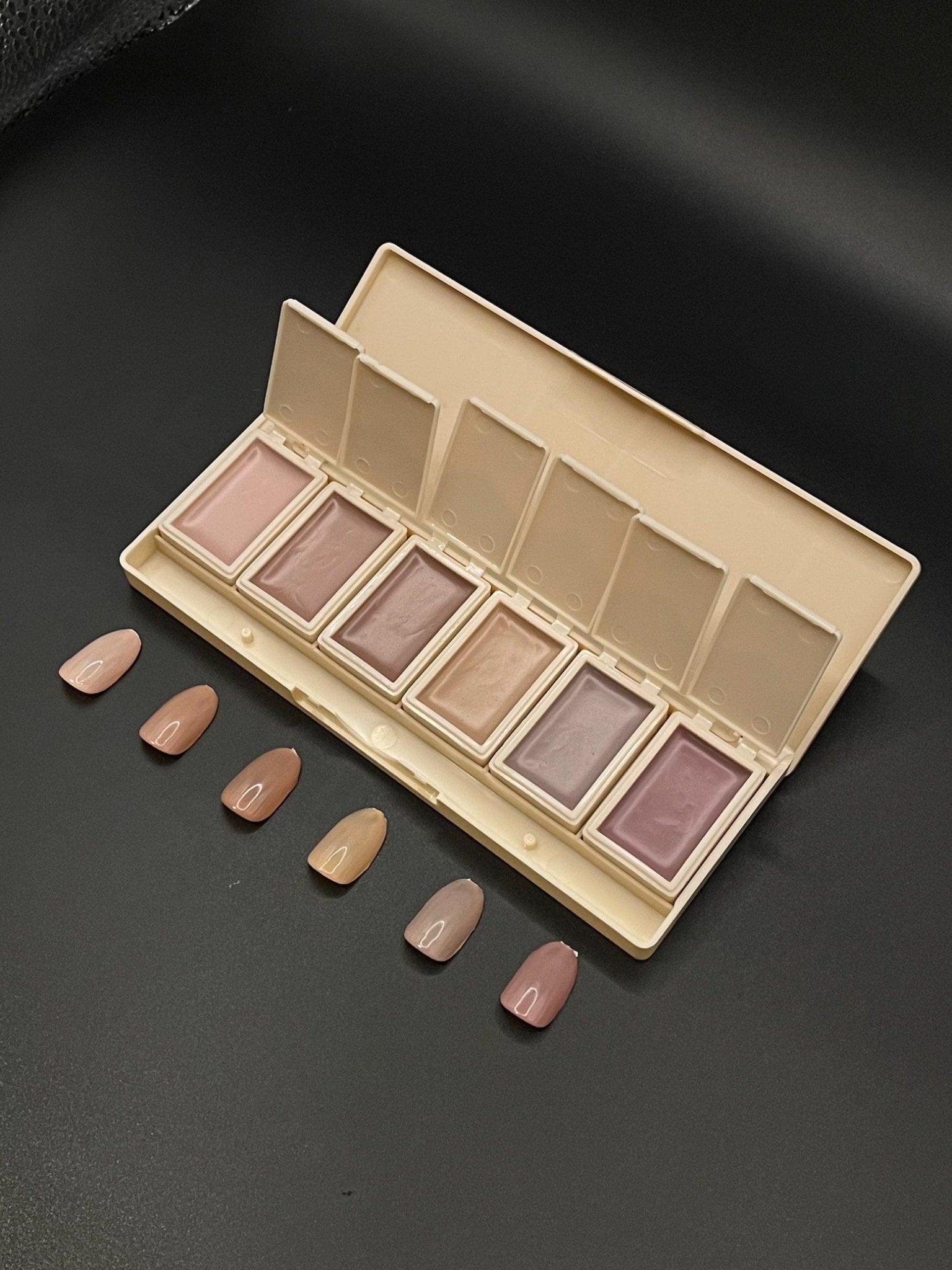 6 - Pan Solid Gel Nail Polish Palette| Mauve| Sheer Jelly Gel - Ambedo Beauty