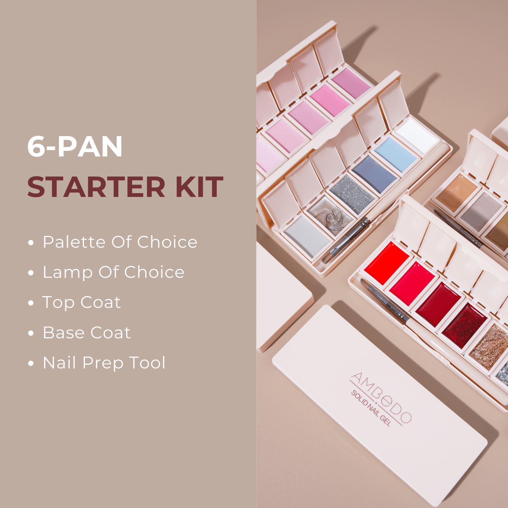 Ambedobeauty Nail Polishes 6-Pan Starter Kit | Home Use