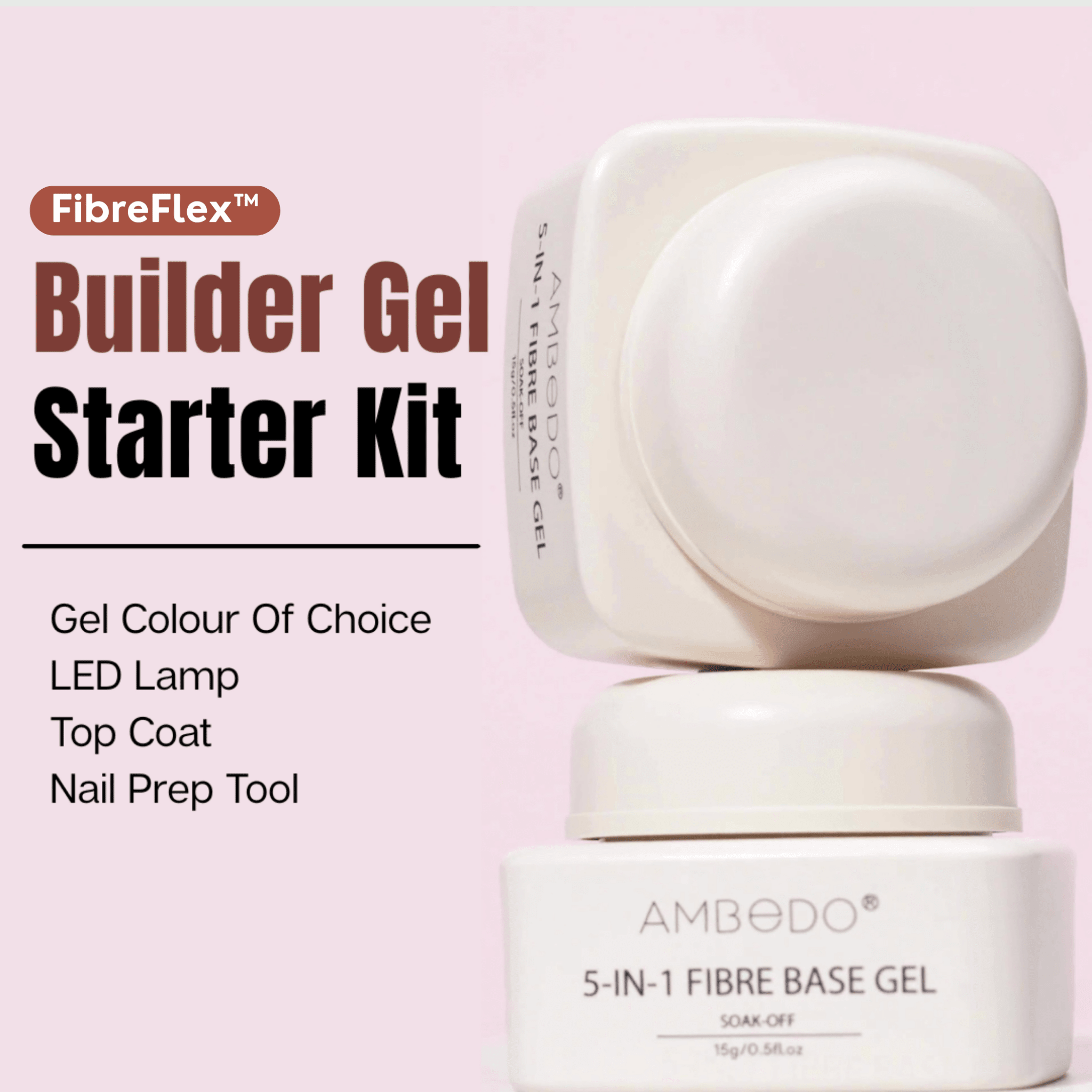 Builder Gel Nail Starter Kit with LED Lamp - Ambedo BeautyNail Polishes