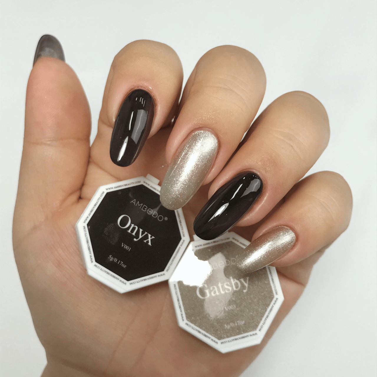 Ambedobeauty Nail Polishes Gatsby DIY Gel Capsule Refills| Mystic Shimmer-Sparkle/Noir/Cat-Eye