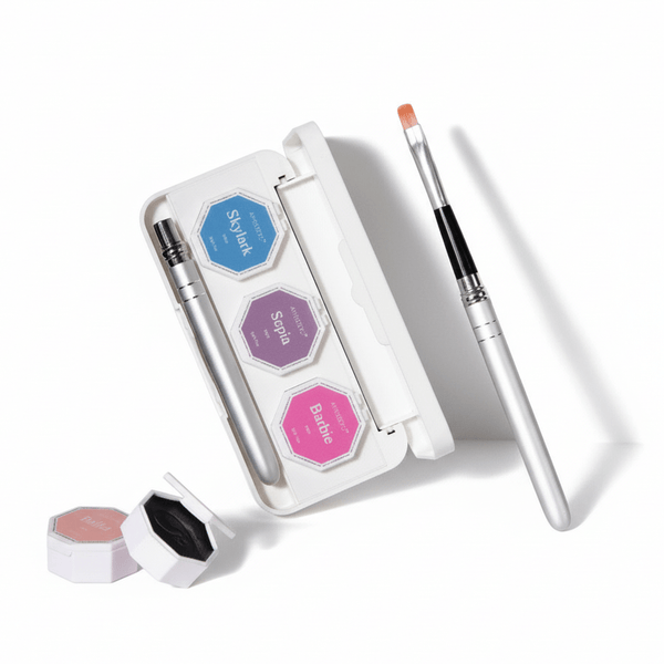 Ambedo Beauty The Colour Crew 5-piece gel polish bundle kit with custom capsule packaging