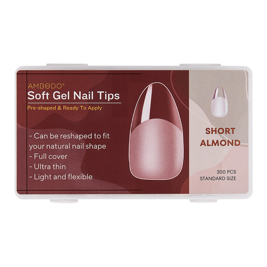300pcs Ultra-Thin Nail Extension Soft Nail Tips- Short Almond