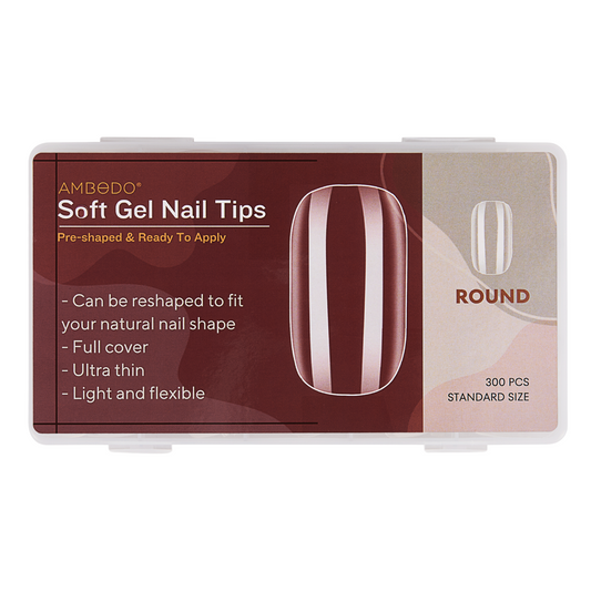 300pcs Ultra-Thin Nail Extension Soft Nail Tips- Round