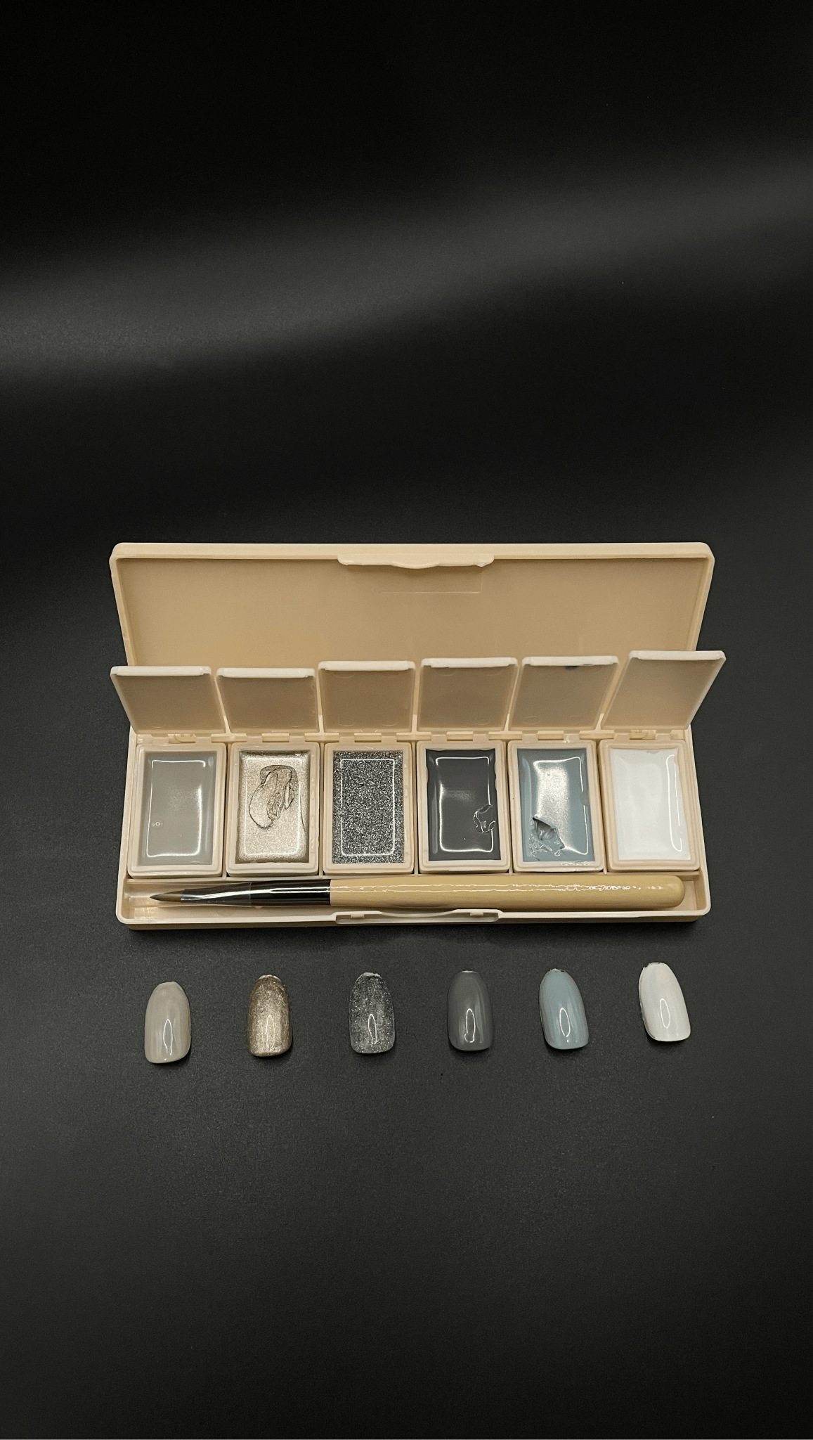 6 - Pan Solid Gel Nail Polish Palette| Bleu - Ambedo Beauty