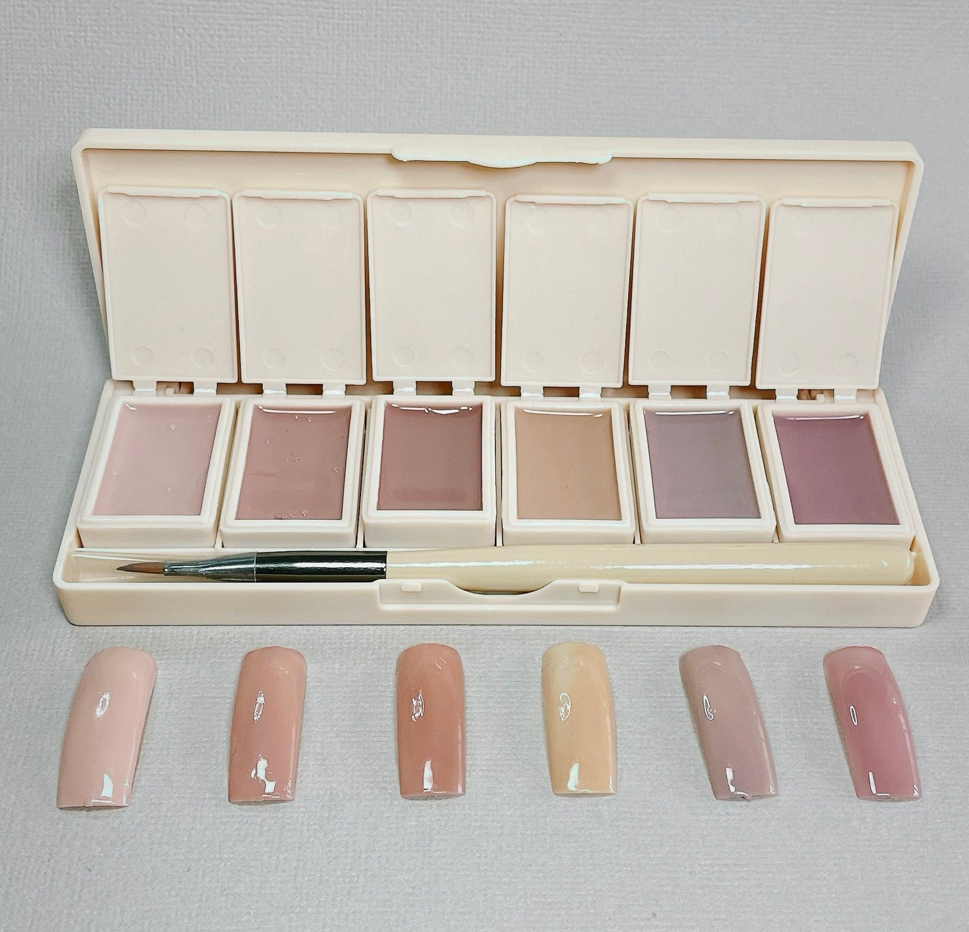 6-Pan Solid Gel Nail Polish Palette - Mauve - Ambedobeauty