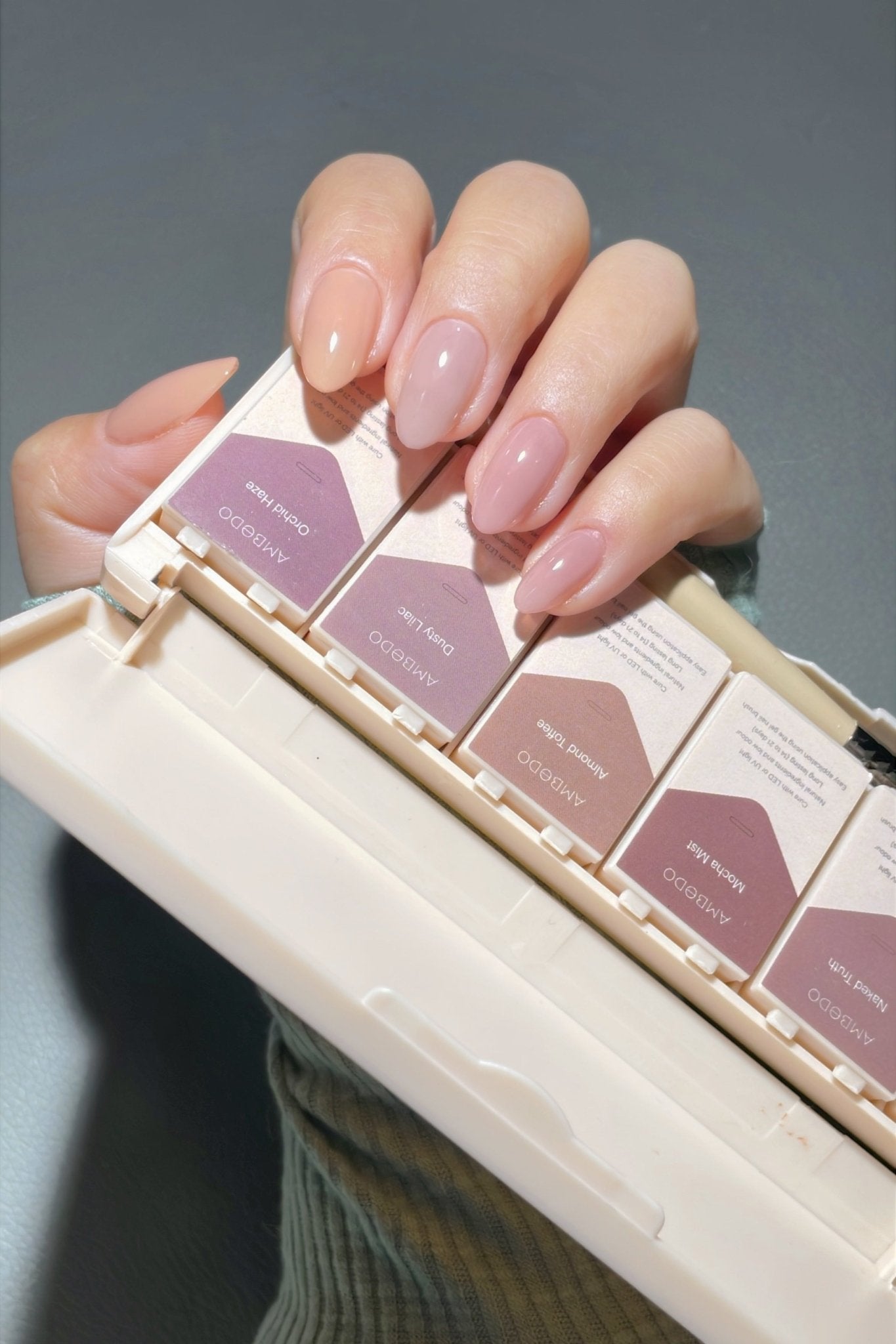 6 - Pan Solid Gel Nail Polish Palette| Mauve| Sheer Jelly Gel - Ambedo BeautyNail Polishes