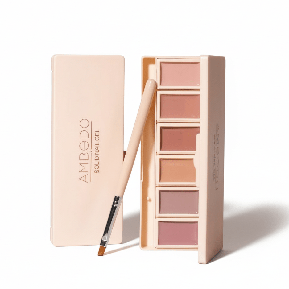 6 - Pan Solid Gel Nail Polish Palette| Mauve| Sheer Jelly Gel - Ambedo BeautyNail Polishes