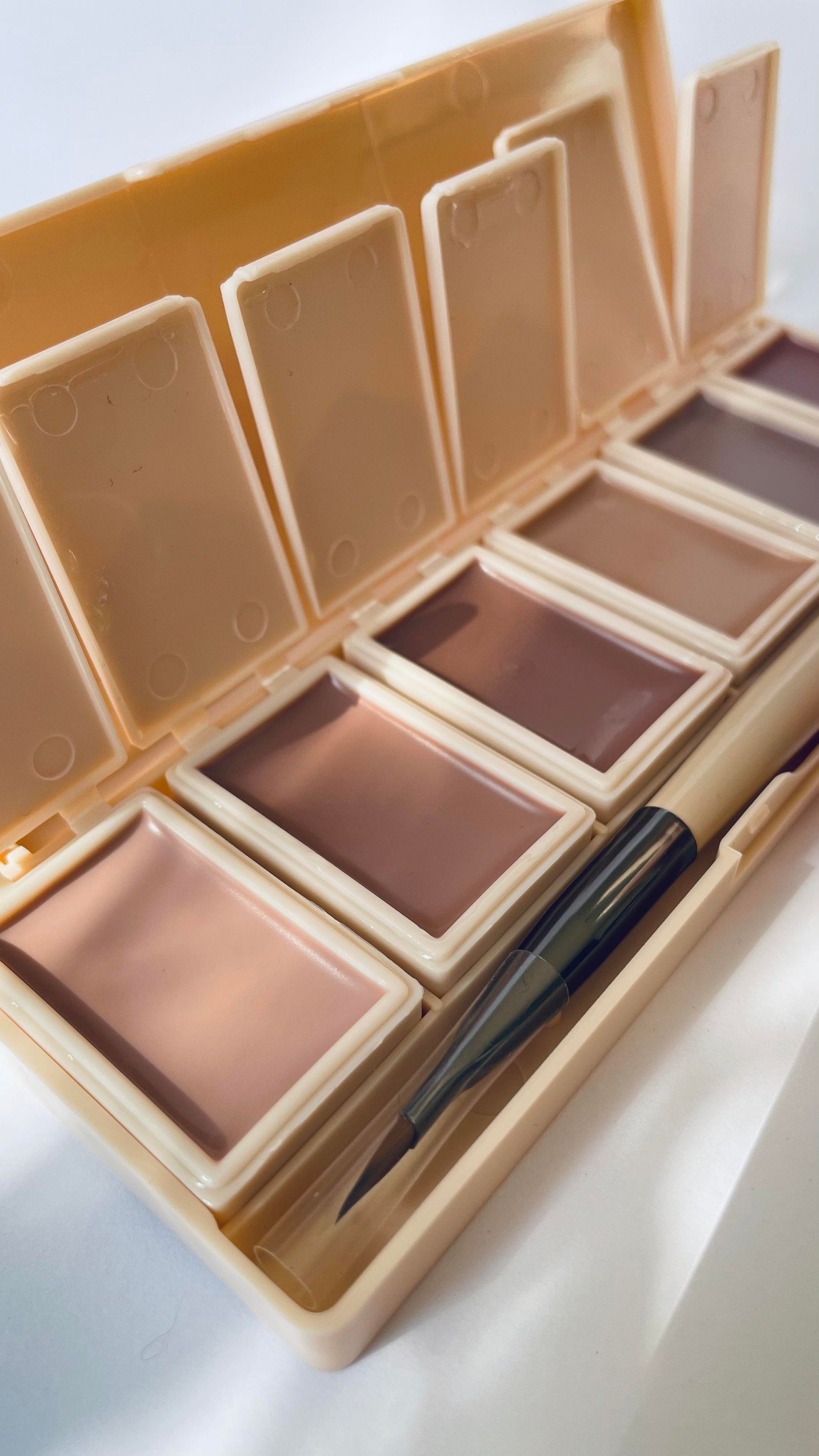 Ambedobeauty Nail Polishes 6-Pan Solid Gel Nail Polish Palette| Mauve| Sheer Jelly Gel