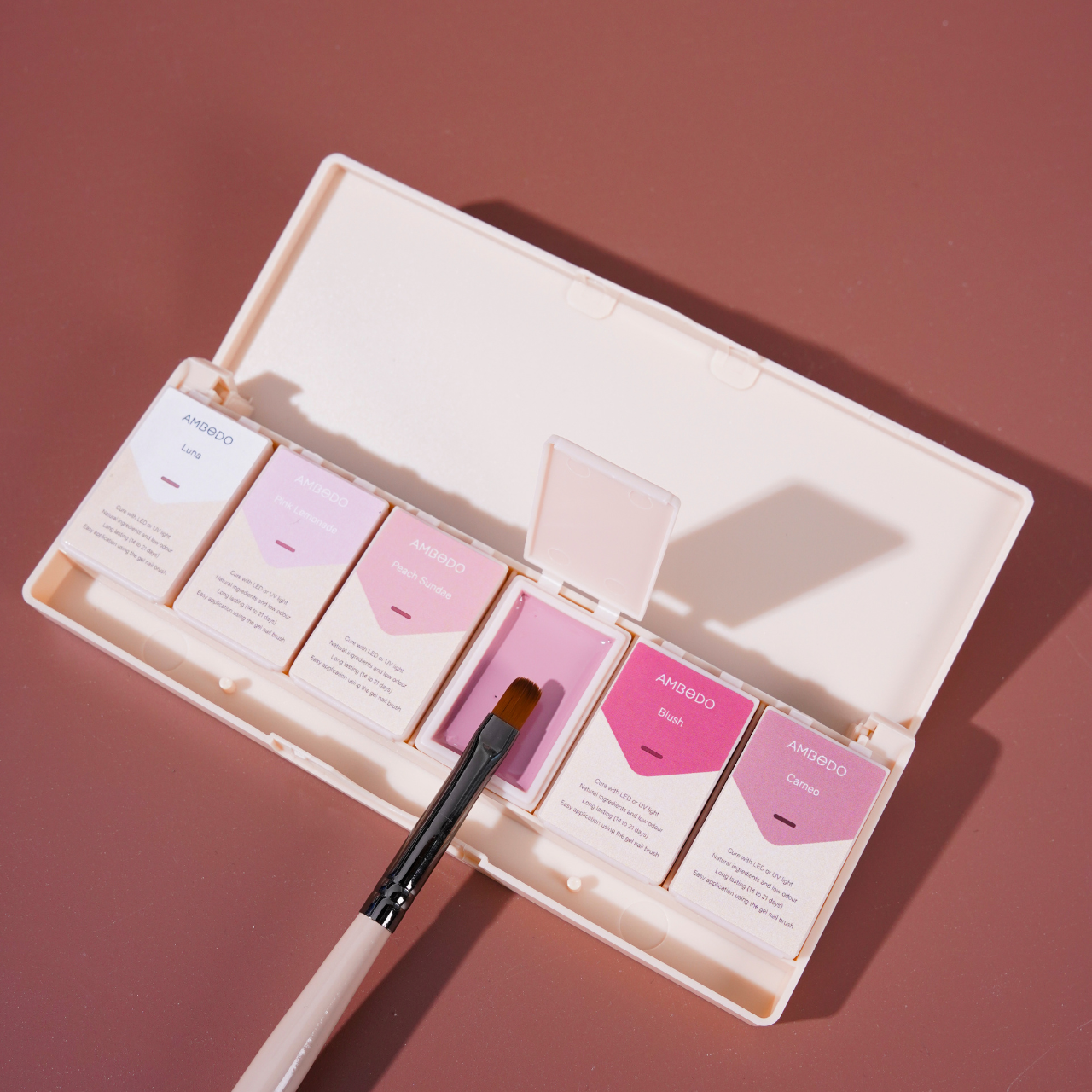 Ambedobeauty Nail Polishes 6-Pan Solid Gel Nail Polish Palette | Rosè