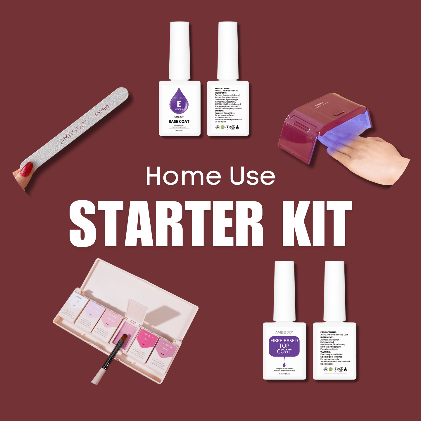 Ambedobeauty Nail Polishes 6-Pan Starter Kit | Home Use