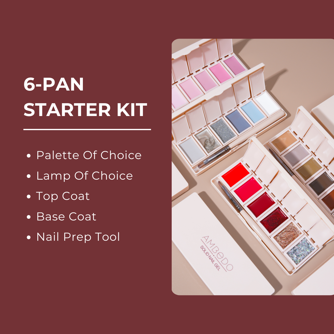 Ambedobeauty Nail Polishes 6-Pan Starter Kit | Home Use