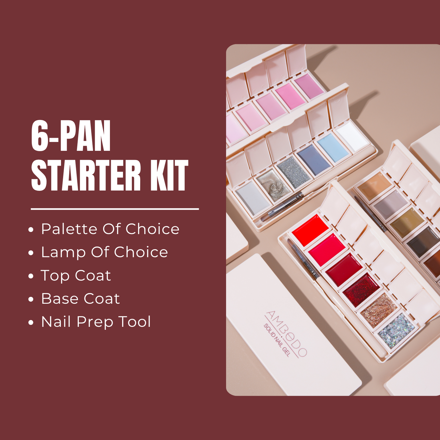 Ambedobeauty Nail Polishes 6-Pan Starter Kit | Home Use