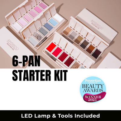 Award Winning Gel Nail Starter Kit with LED Lamp | 6 - Pan Palette - Ambedo BeautyNail Polishes