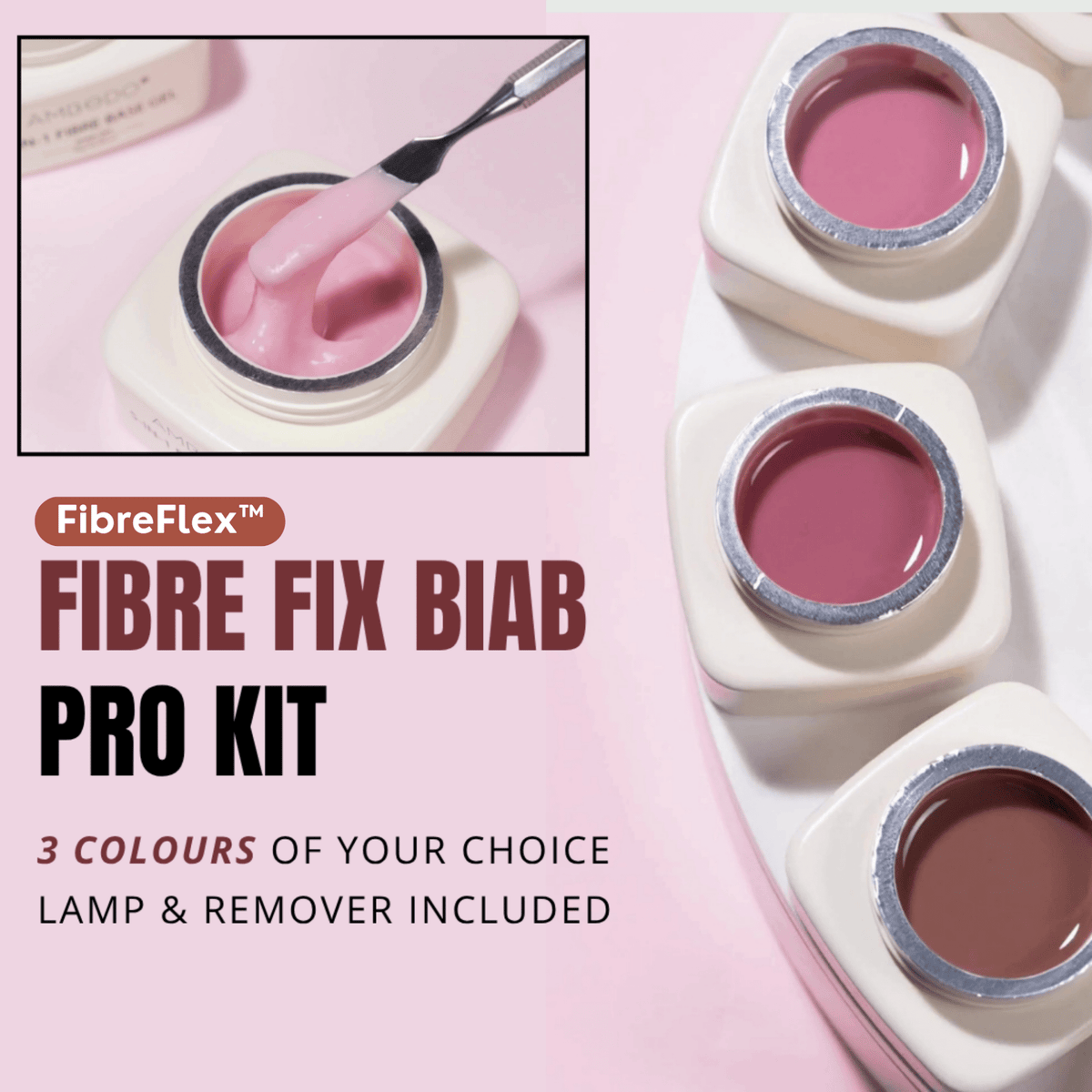 Builder Gel Nail Pro Kit | 3 Colours with LED Lamp & Remover - Ambedo Beauty