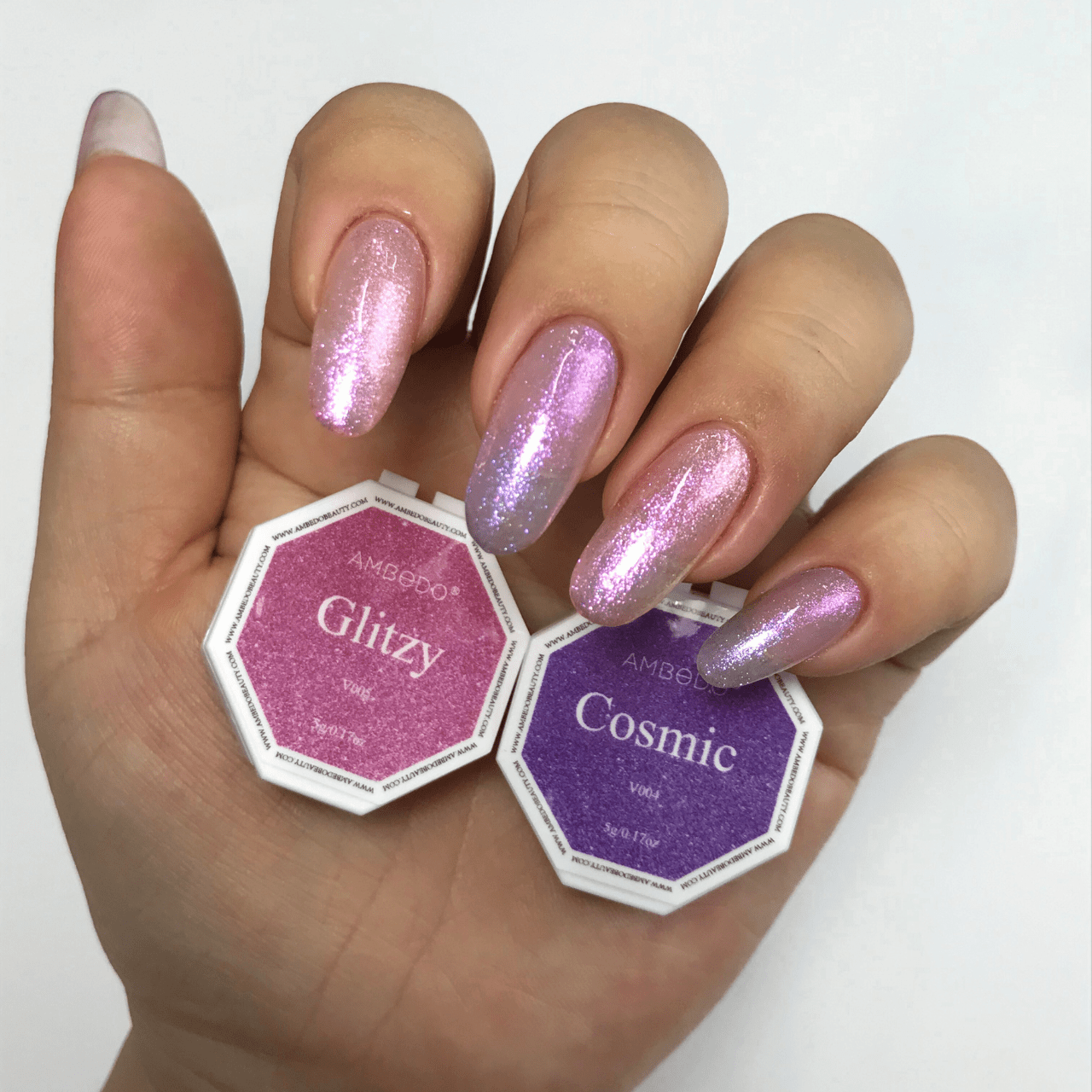 Ambedobeauty Nail Polishes Glitzy DIY Gel Capsule Refills| Mystic Shimmer-Sparkle/Noir/Cat-Eye