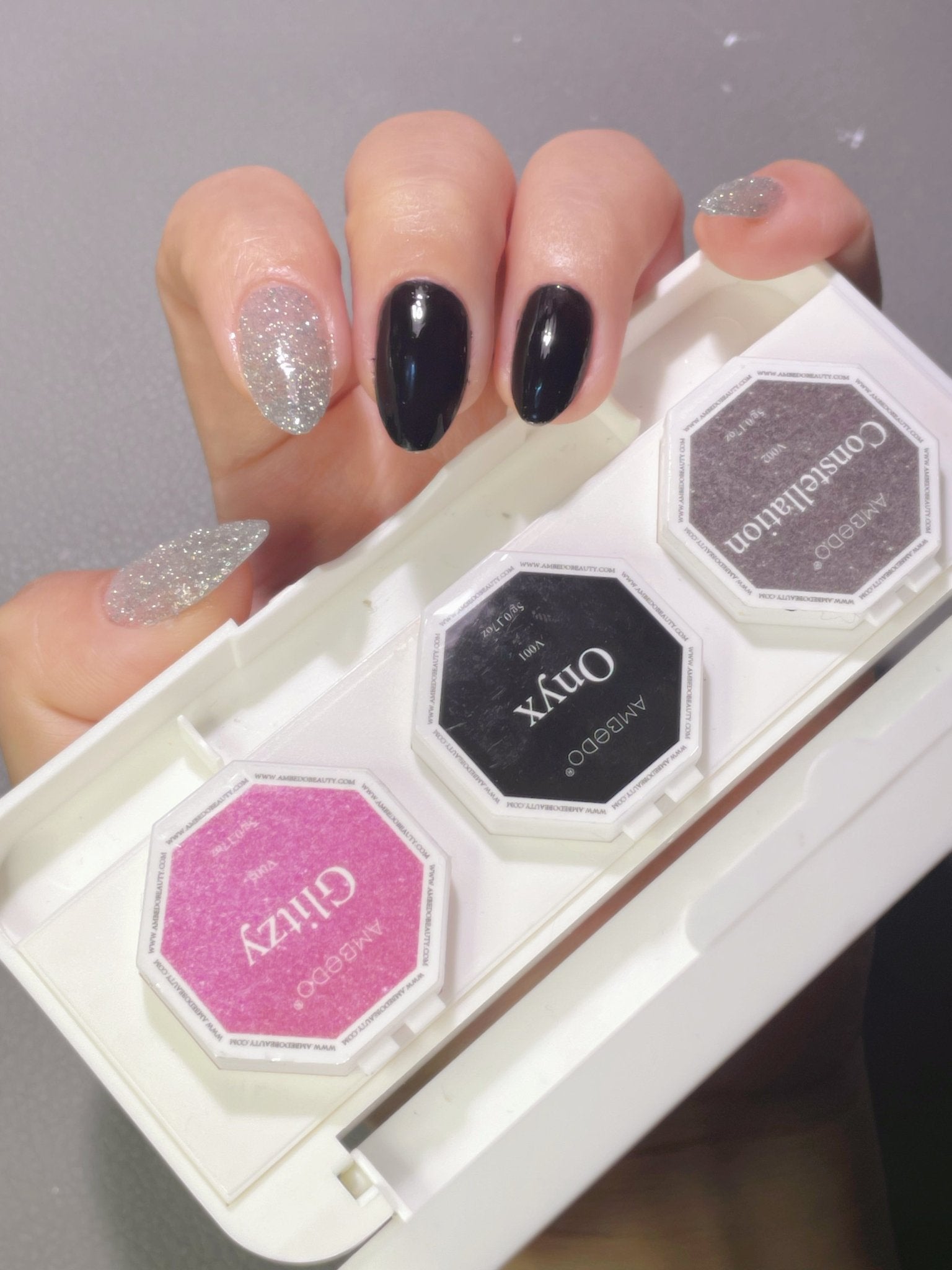 DIY Gel Capsule Refills| Mystic Shimmer - Sparkle/Noir - Ambedo BeautyNail Polishes