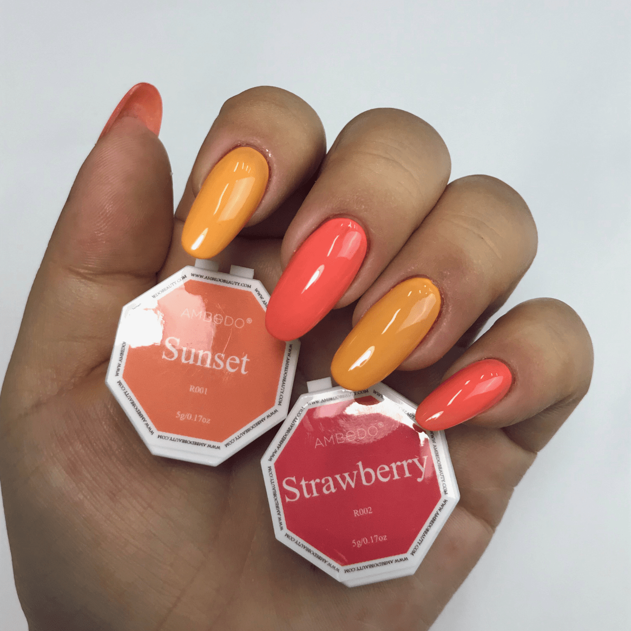 Ambedobeauty Nail Polishes Sunset DIY Gel Capsule Refills| Red Reign-Red/Orange