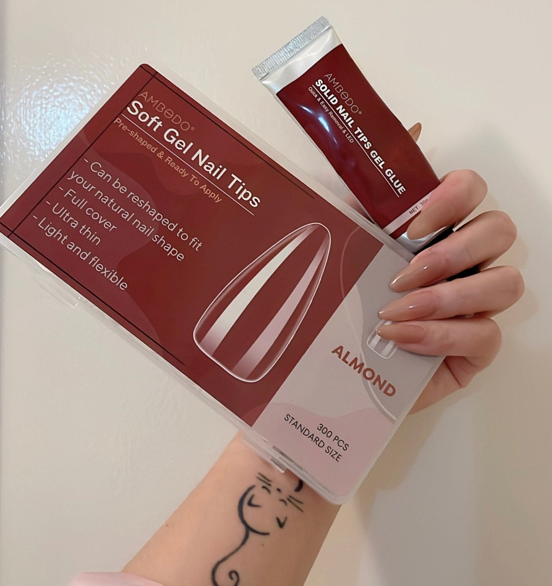 Soft Nail Tips + Solid Glue Set| Damage - Free, Easy Removal - Ambedo Beauty