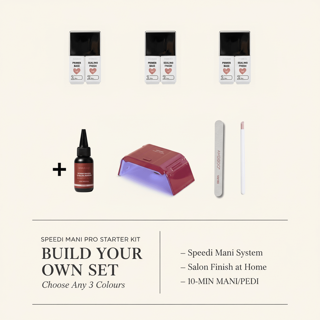 Speedi Mani PRO Starter Kit | 3 Colours with Lamp - Ambedo BeautyNail Polishes