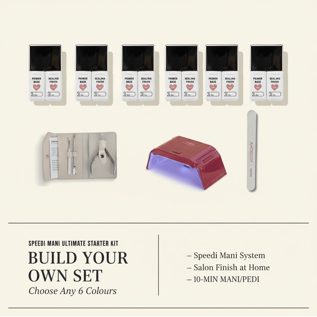 Speedi Mani Ultimate Starter Kit | 6 Colours with Lamp - Ambedo BeautyNail Polishes